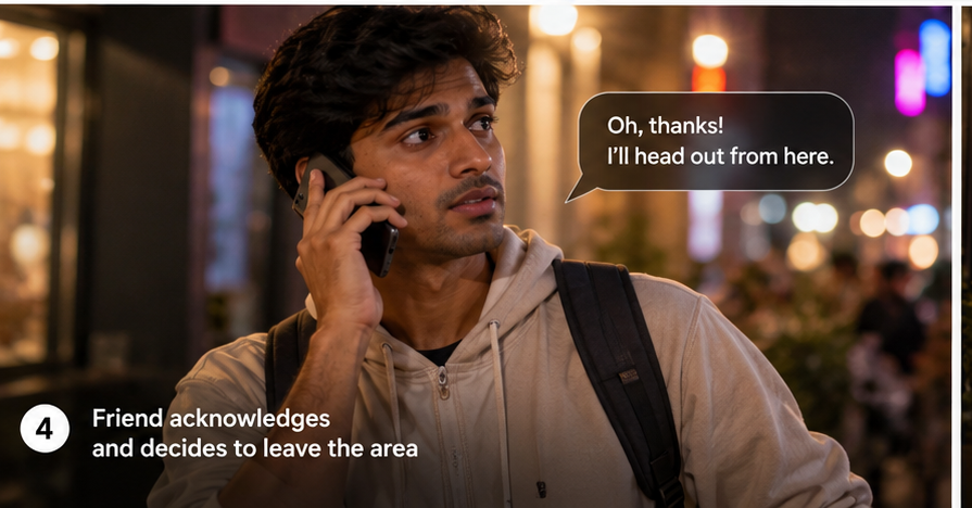 Arjun on phone acknowledging the warning and deciding to leave