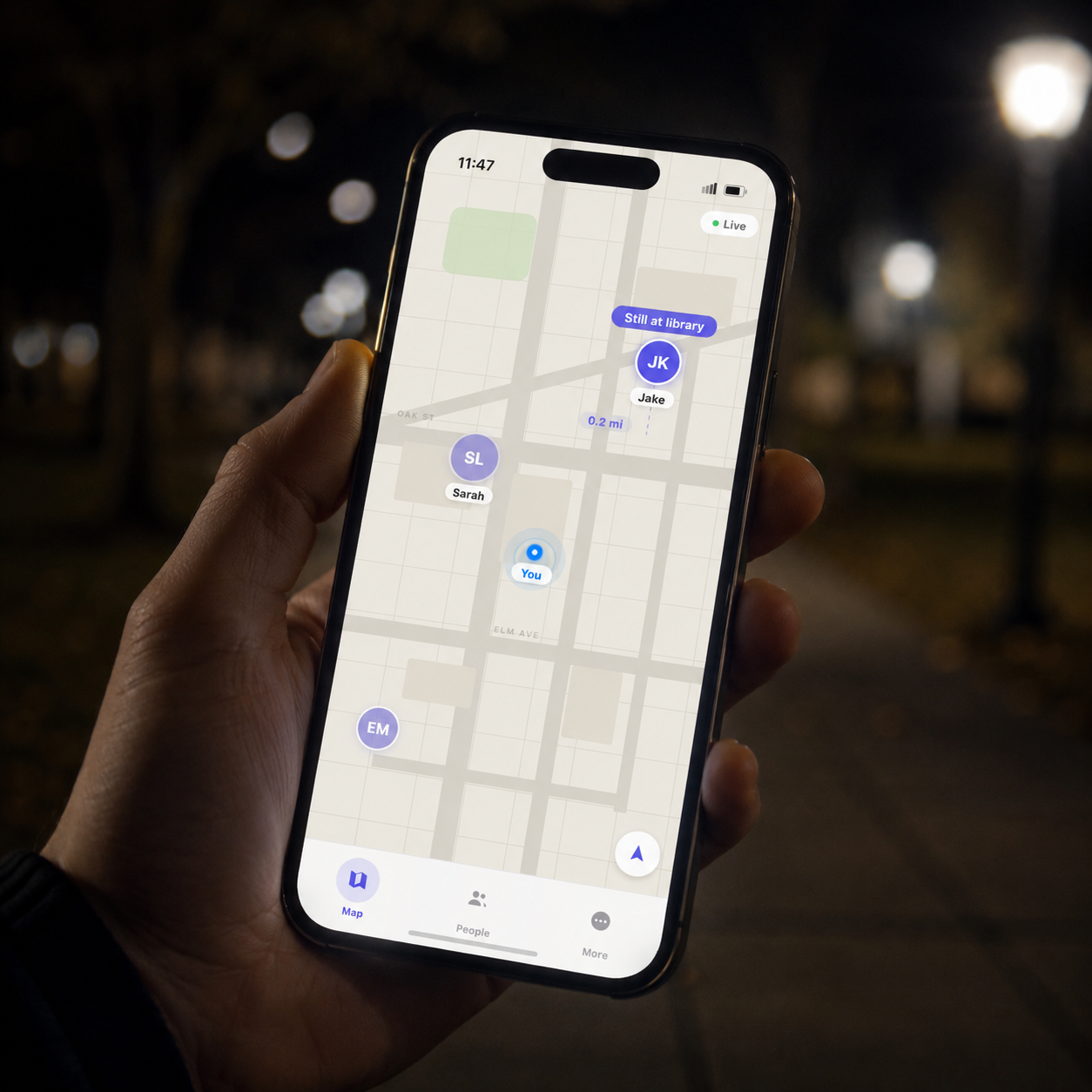 Phone showing Nubylo with roommate Jake nearby